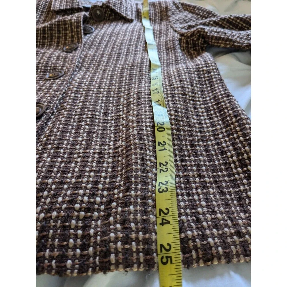 Joanna Tweed Blazer Women's M Vtg Plaid Woven Jacket Button 80s Dark Academia